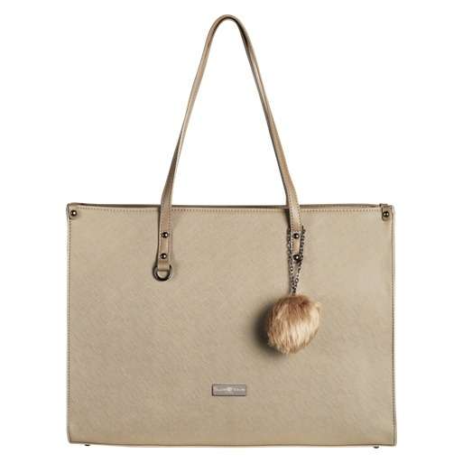 Supanova Pompom Ladies Laptop Bag Taupe