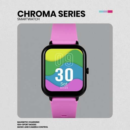 Volkano Chroma Series Smartwatch with Flamingo Pink strap