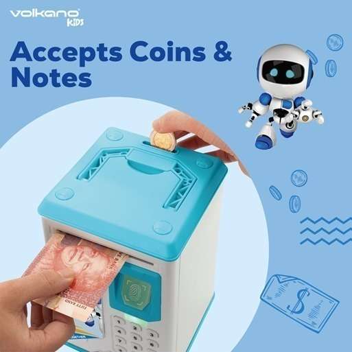 Volkano Kids Robo Vault series Kids Money Saving Vault - Blue