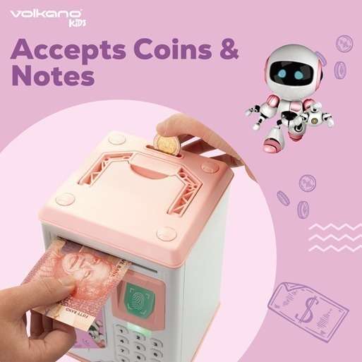 Volkano Kids Robo Vault series Kids Money Saving Vault - Pink
