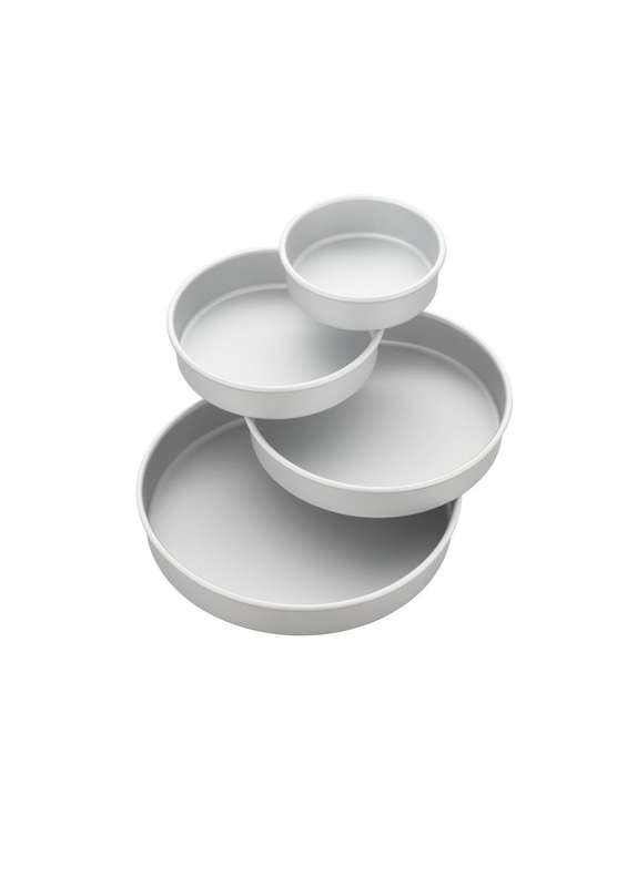 Wilton Aluminum Round Cake Pan Tier Set ? 15, 20, 25 & 30 cm