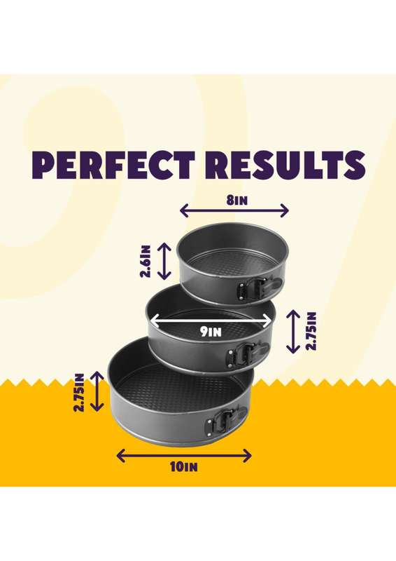 Wilton 3-Piece Perfect Results Premium Nonstick Springform Pan Set ? 20, 23 & 25 cm