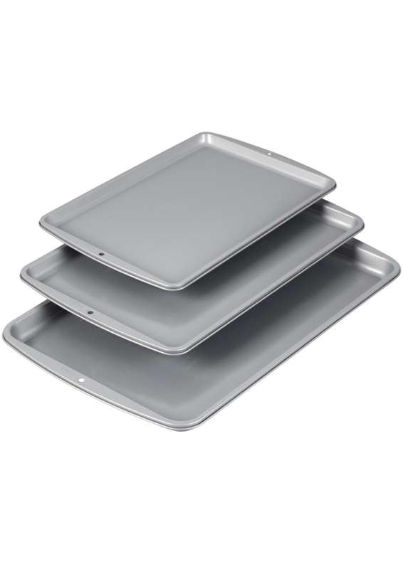 Wilton Recipe Right Cookie Sheet Set ? 3-Piece Non-Stick Baking Sheet Set