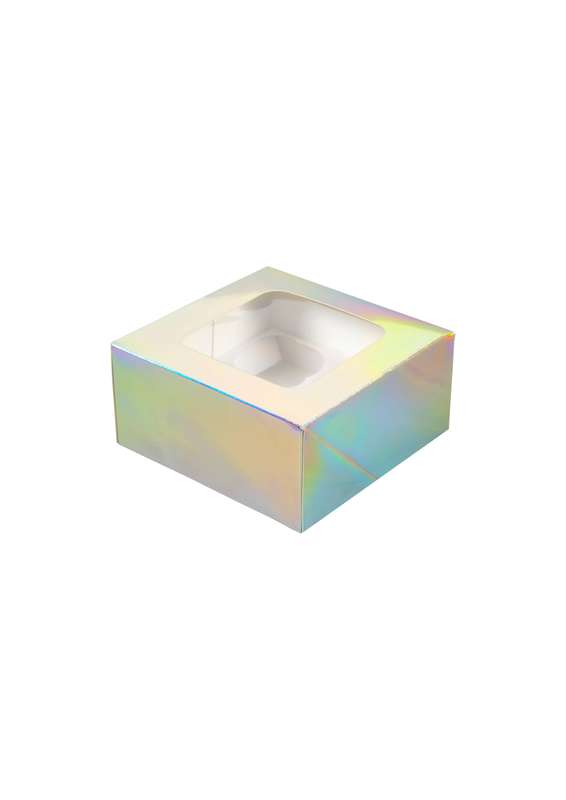 Wilton Iridescent Cupcake Treat Boxes with Window ? 3-Pack (16.5 x 16.5 x 7.6 cm)