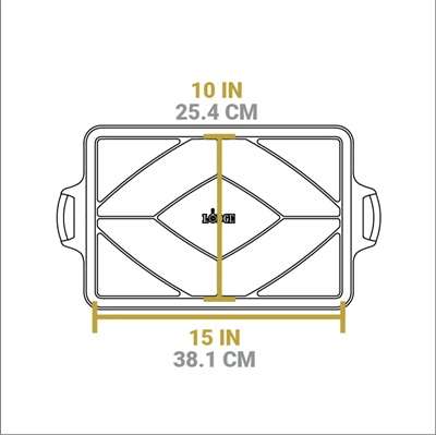 Lodge Cast Iron 15.5 x 10.5 Inc Seasoned Baking Pan