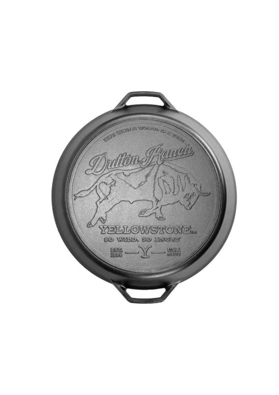 Lodge Cast Iron Yellowstone 17 Inch Seasoned Cast Iron So Wild So Angry Dual Handle Pan