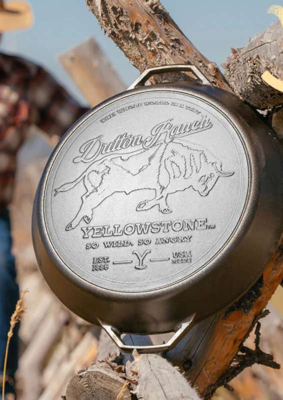 Lodge Cast Iron Yellowstone 17 Inch Seasoned Cast Iron So Wild So Angry Dual Handle Pan