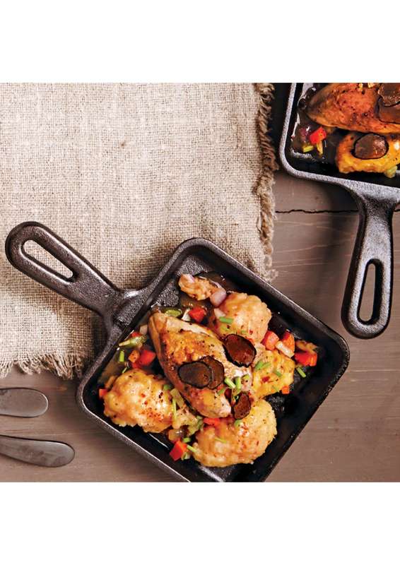 Lodge Cast Iron 5.5 Inch Seasoned Cast Iron Square Cast Iron Skillet