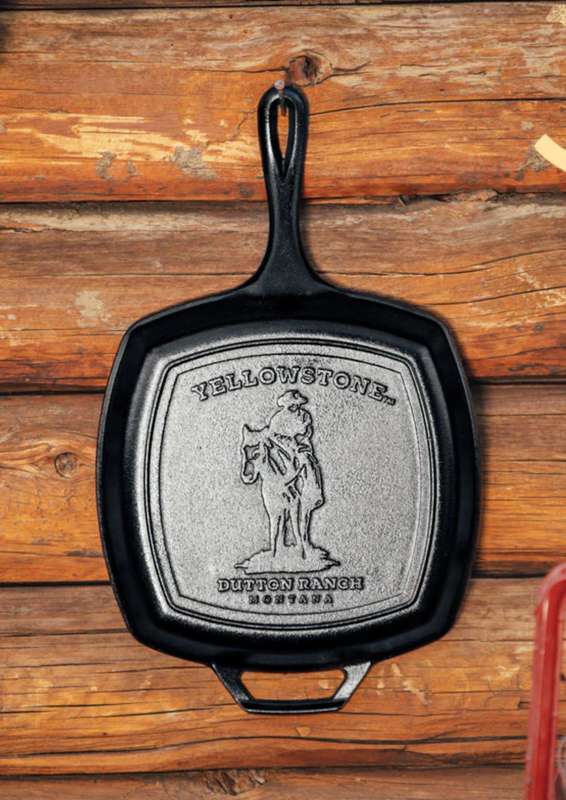 Lodge Cast Iron Yellowstone 10.5 Inch Square Seasoned Cast Iron Cowboy Grill Pan