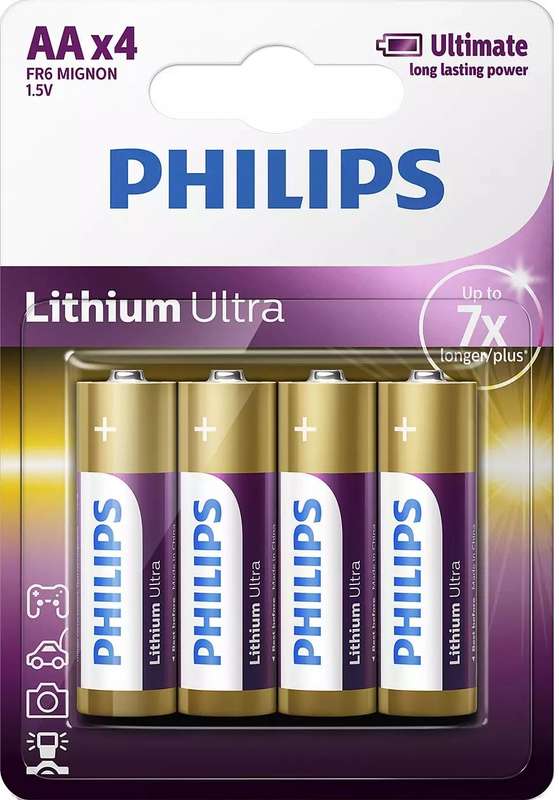 Philips Lithium Ultra Aa 4-Blister Batteries