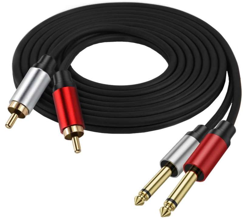 Rca Male 6.35 Mm To Dual Rca Male Cables