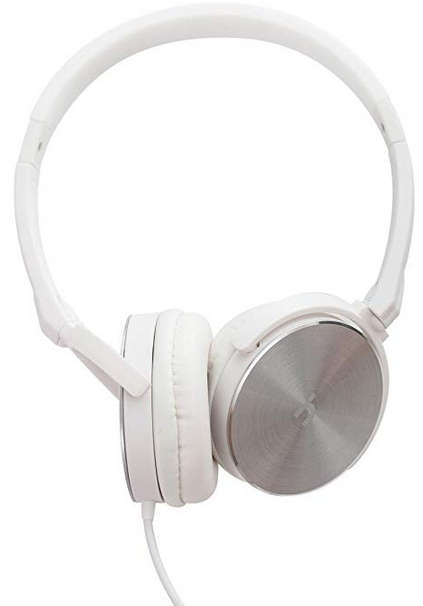 Hoomia Headphone With Mic White And Silver Sound
