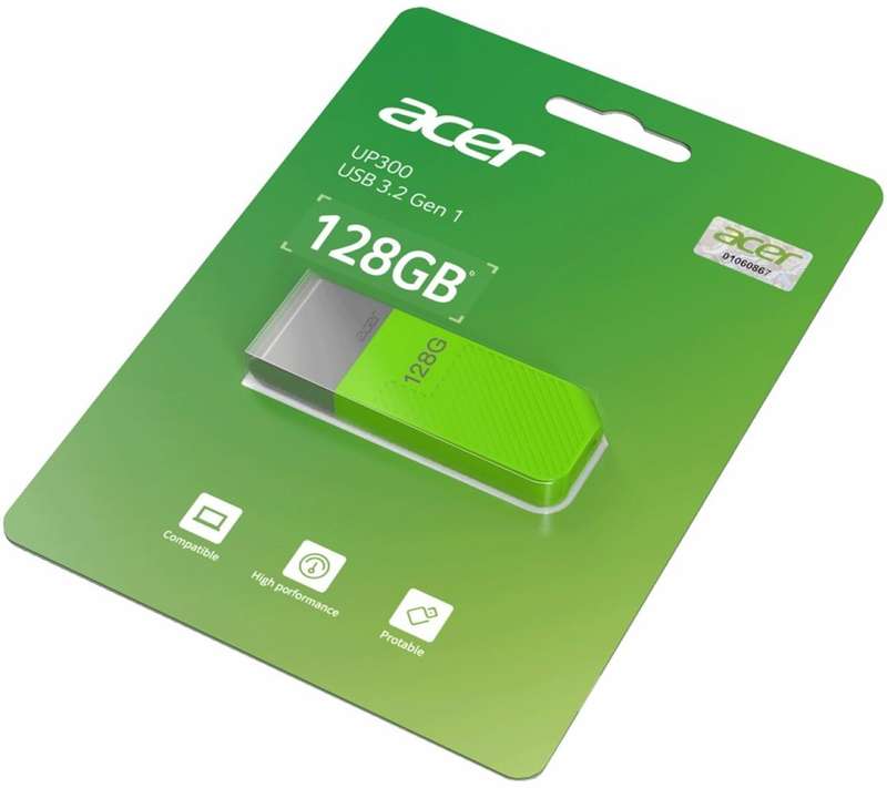 Acer Acerusb3.2 Gen1 128Gb Green Flash Drives And Micro-Sd