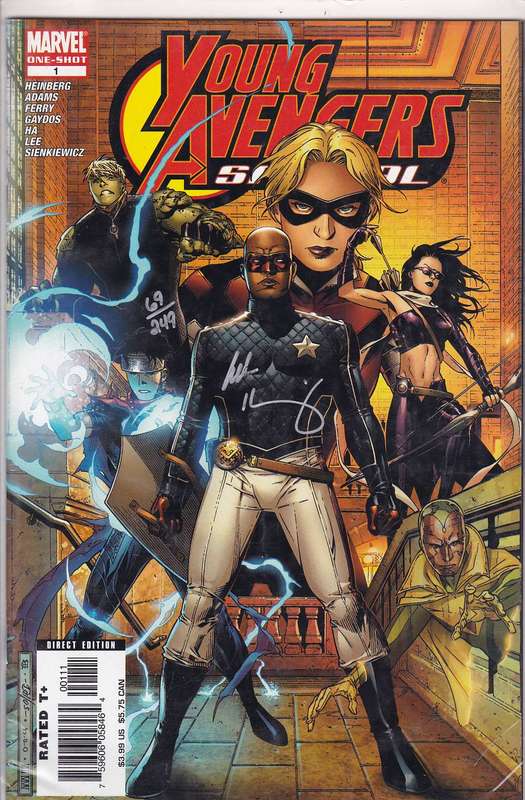 Young Avengers Special # 1 AS ONE OF ALIMITED SERIES 249 SIGNED BY ALLAN HEINBERG WITH A DF COA.