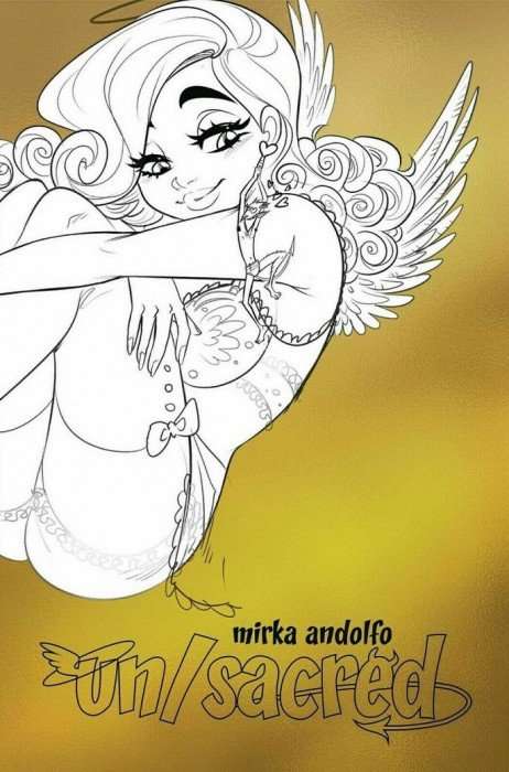 Un/Sacred Issue # 2e Incentive Mirka Andolfo Gold Lingerie Angelina Variant Cover