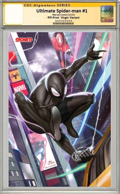 ULTIMATE SPIDER-MAN #1 INHYUK LEE BLACK SUIT VIRGIN VARIANT LIMITED TO 1000 COPIES CGC SS 9.8