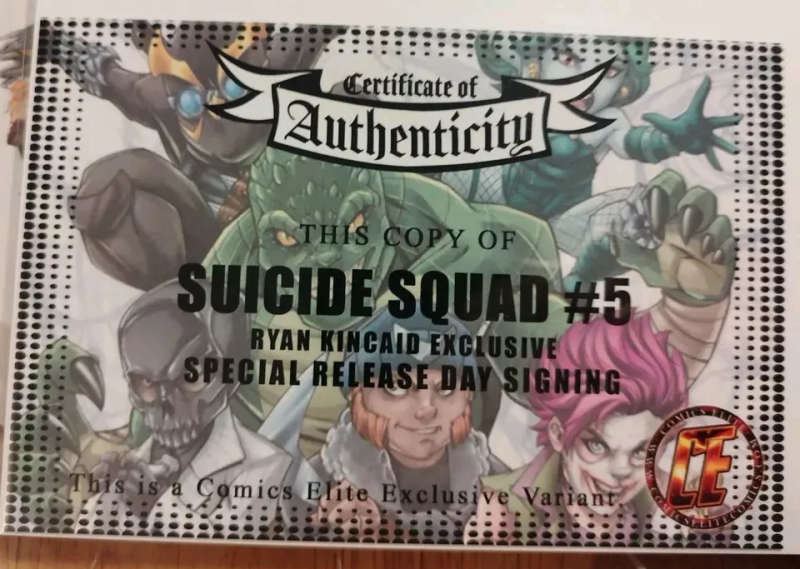 Suicide Squad #5 Signed Ryan Kincaid Exclusive Minimal Trade Variant With COA