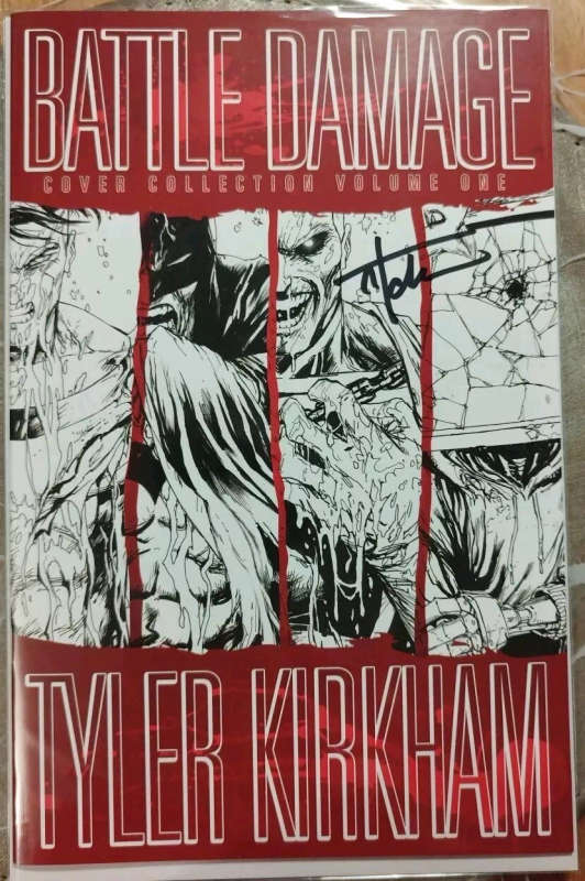 Battle Damage Cover Collection Volume One Signed By Tyler Kirkham Includes COA NM.