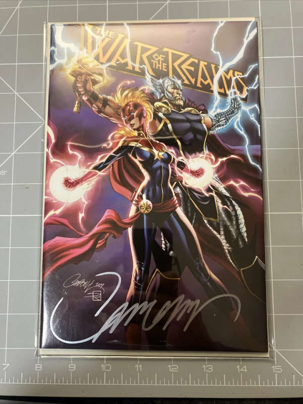 WAR OF THE REALMS 1B J SCOTT CAMPBELL FAN EXPO EXCLUSIVE SIGNED W/ COA