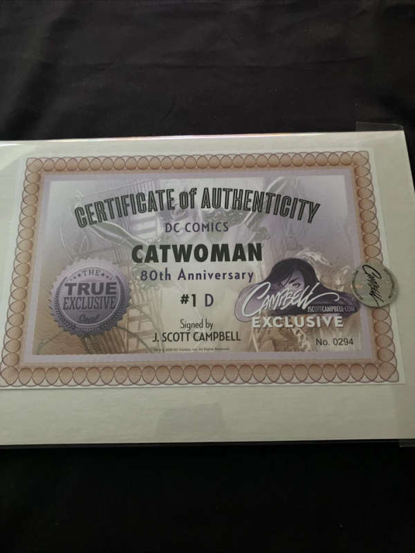 Catwoman 80th Anniversary #1 Cover D Scott Campbell SIGNED w/COA