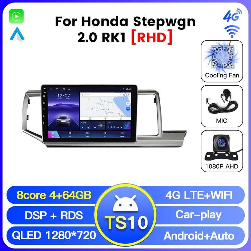 Car Radio for Honda Stepwgn RHD 2009 2008 - 2015 Carplay Auto Car Multimedia GPS