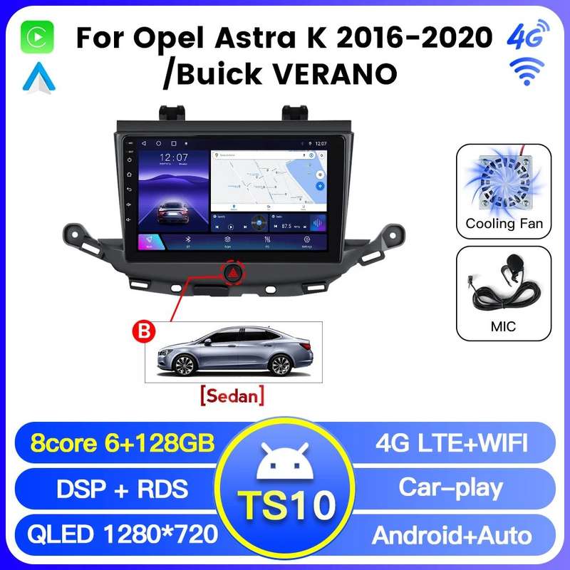 Car Radio Multimedia Video Player GPS Intelligent Navigation System For Opel Astra K 2015 - 2019