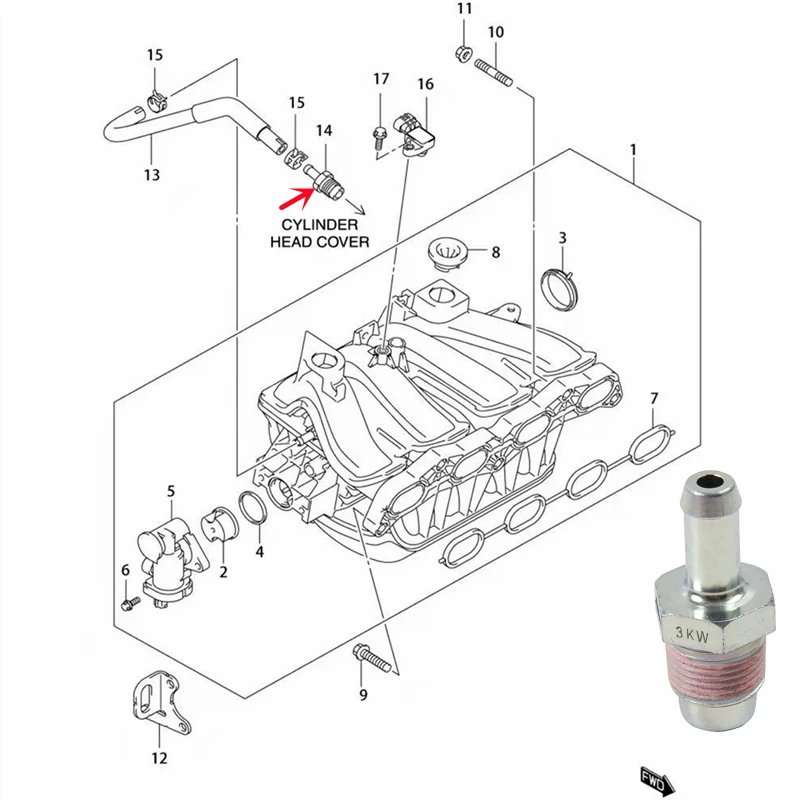 18118-54G00 Positive Crankcase Ventilation Exhaust PCV Valve For Suzuki SX4 Aerio Grand Vitara