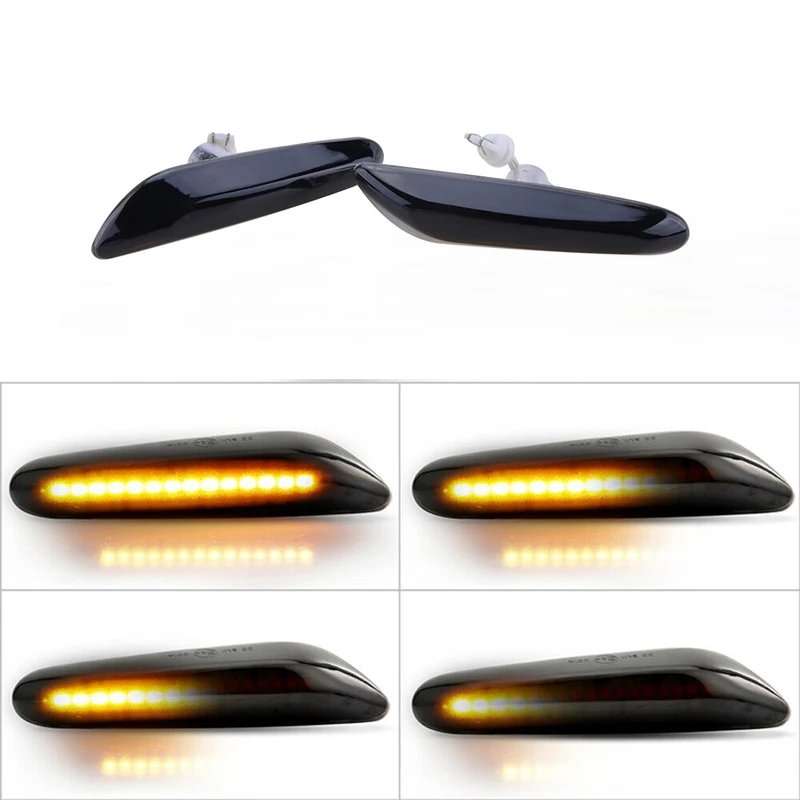 2Pcs For BMW Led Dynamic Side Marker Turn Signal Light Sequential Blinker Light For E90 E91 E92 E...