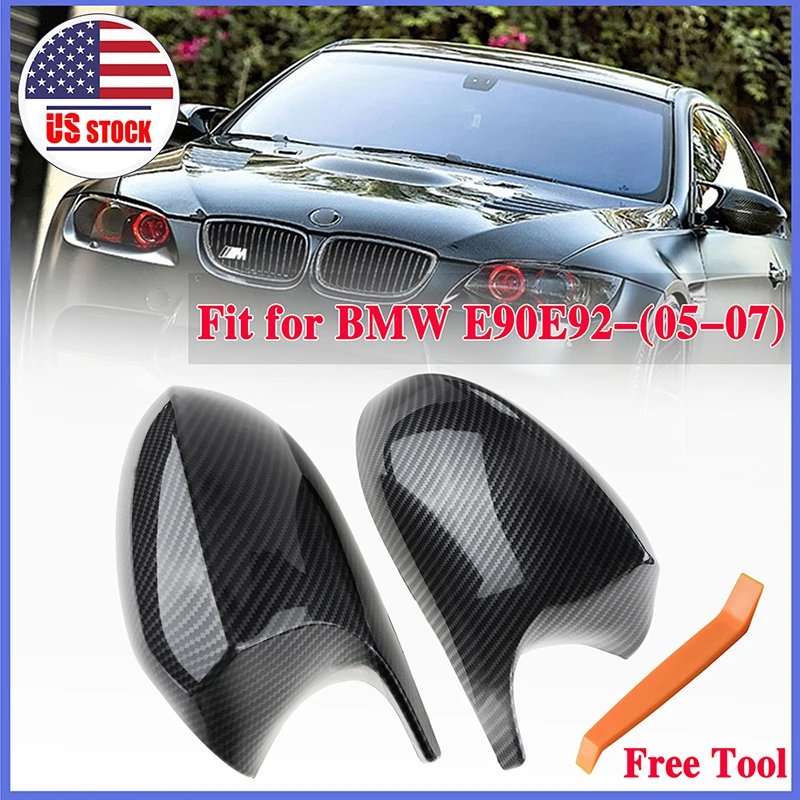 Rearview Side Mirror Covers Cap Replacement Fit For BMW 3 1 Series E90 E91 E92 E93 E87 E81 E82 E8...