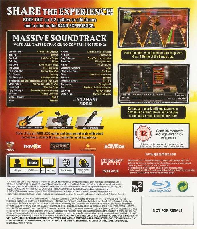 PS3 Guitar Hero World Tour