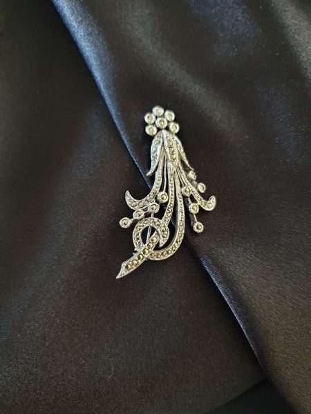 Brooch - Vintage Marcasite With Tulip Design. Silver Plated #ML050