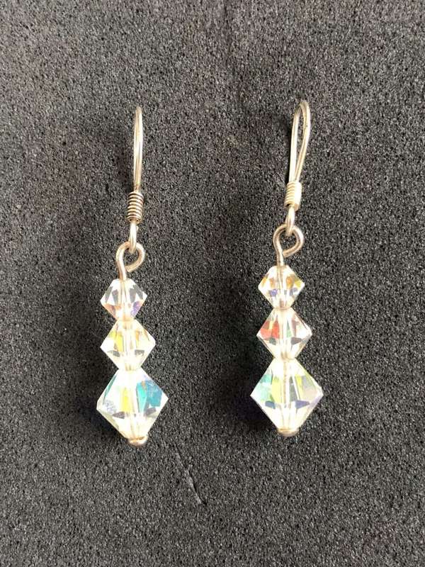 Earrings - Austrian Crystal Beads. Long Hook Earrings #ML114