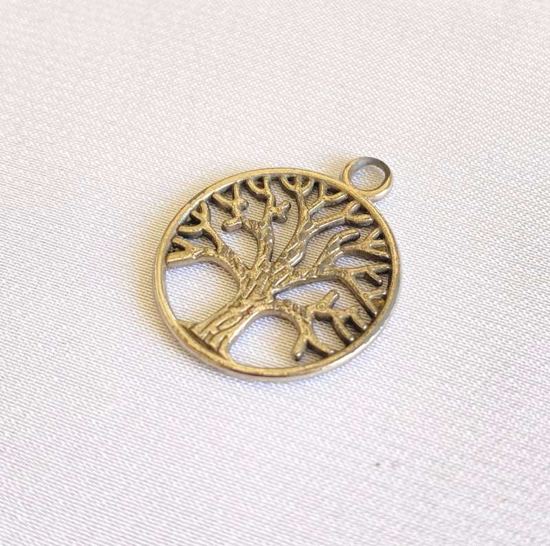 Pendant - Tree of Life Disk. Silver Colour #ML176