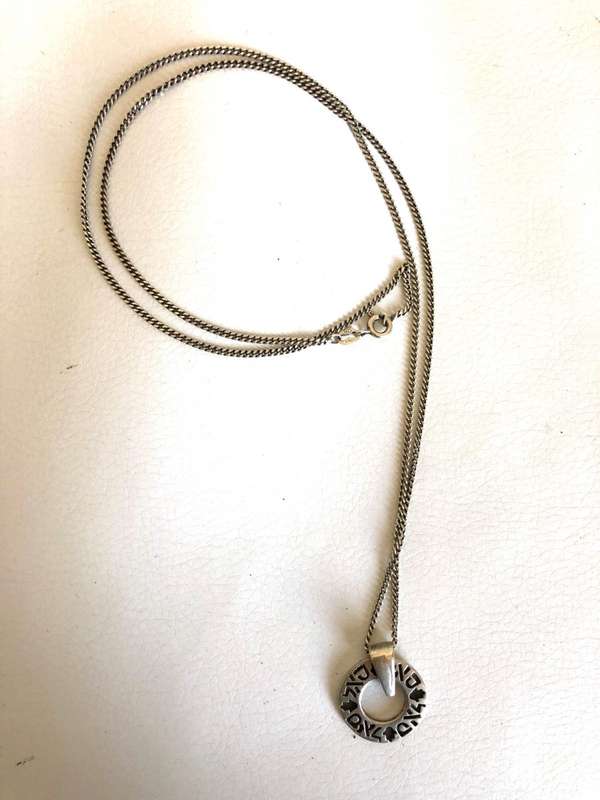Necklace - .925 Silver Chain And Pendant With Hebrew Lettering #ML308 | Dimensions: 300mm by 20mm