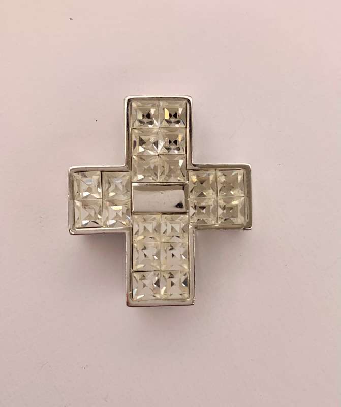 Pendant - Silver Plated Diamante Cross Pendant #ML180 R120.00 | Dimensions: 40mm by 35mm