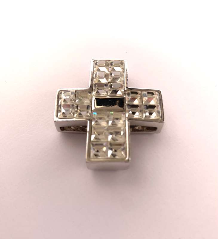Pendant - Silver Plated Diamante Cross Pendant #ML180 R120.00 | Dimensions: 40mm by 35mm