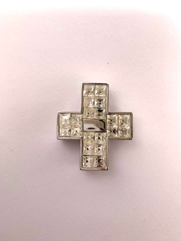 Pendant - Silver Plated Diamante Cross Pendant #ML180 R120.00 | Dimensions: 40mm by 35mm
