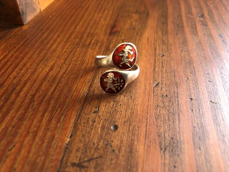 Ring - Vintage Sterling Silver Wrap Band, Dancing Goddesses (Made in Thailand) #ML242