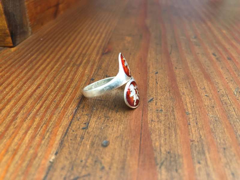 Ring - Vintage Sterling Silver Wrap Band, Dancing Goddesses (Made in Thailand) #ML242