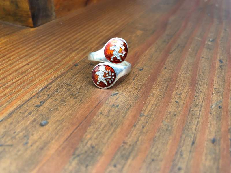 Ring - Vintage Sterling Silver Wrap Band, Dancing Goddesses (Made in Thailand) #ML242