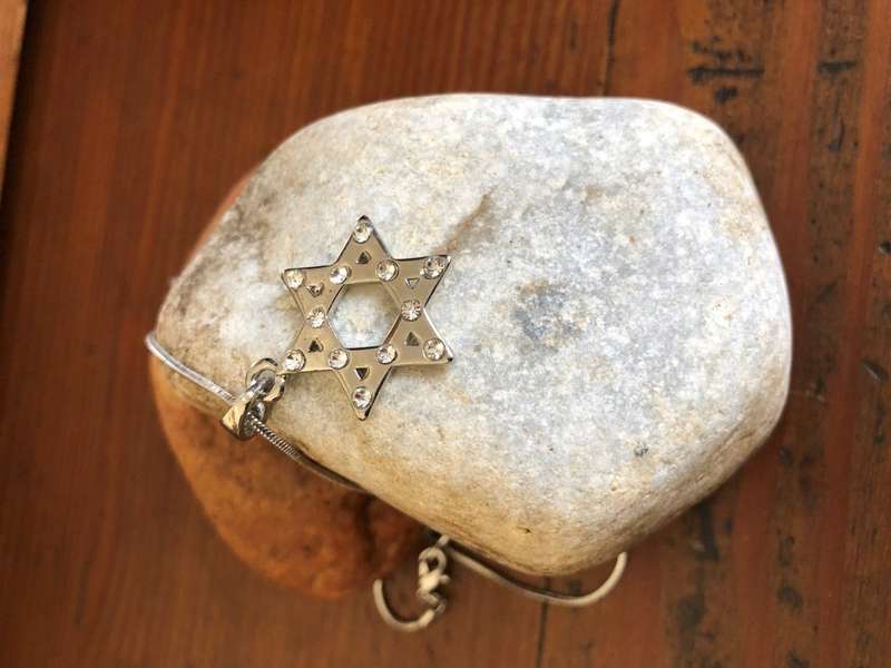 Pendant - Silver Plated Magen David Pendant With Diamante Stones on Chain #ML244 R120.00 | Dimens...