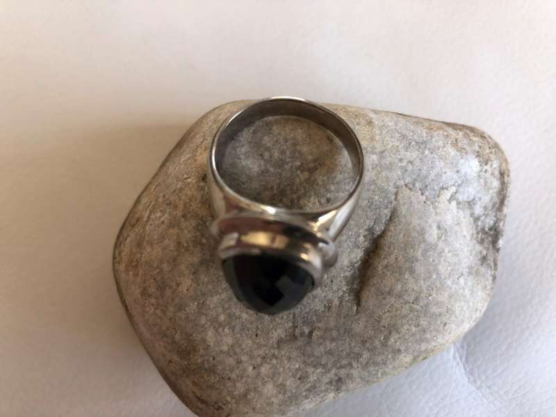 925 Silver Ring With Oval Black Stone #ML343 R495.00 | Dimensions: Size V