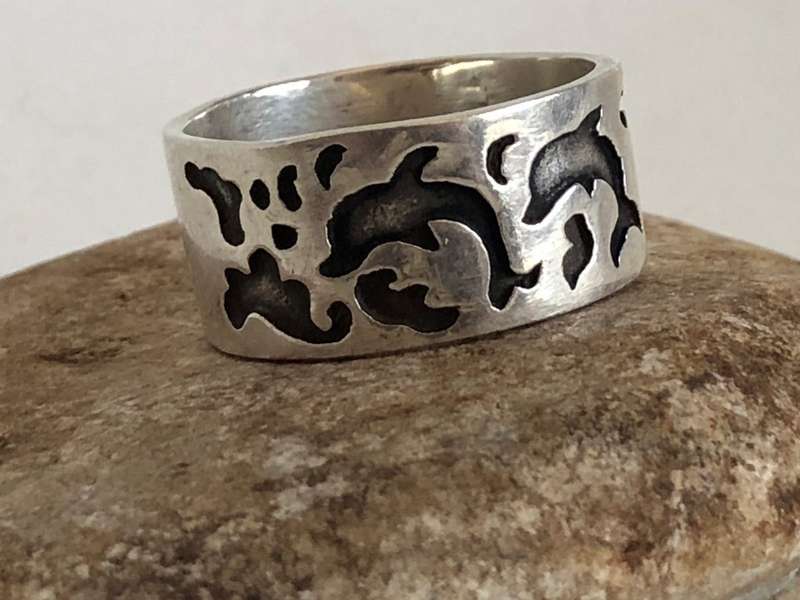 925 Silver Dolphin Design Ring (Wide) #ML354 R245.00 | Dimensions: Size U