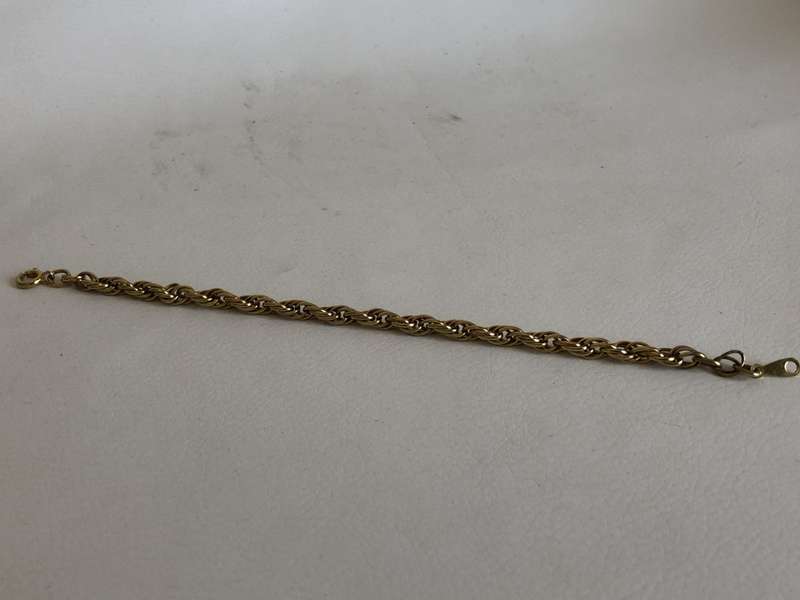 Gold Plated Rope Design Bracelet #ML388 R120.00 | Dimensions: Unclasped - 186mm
