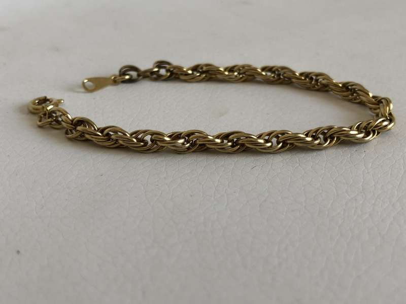 Gold Plated Rope Design Bracelet #ML388 R120.00 | Dimensions: Unclasped - 186mm