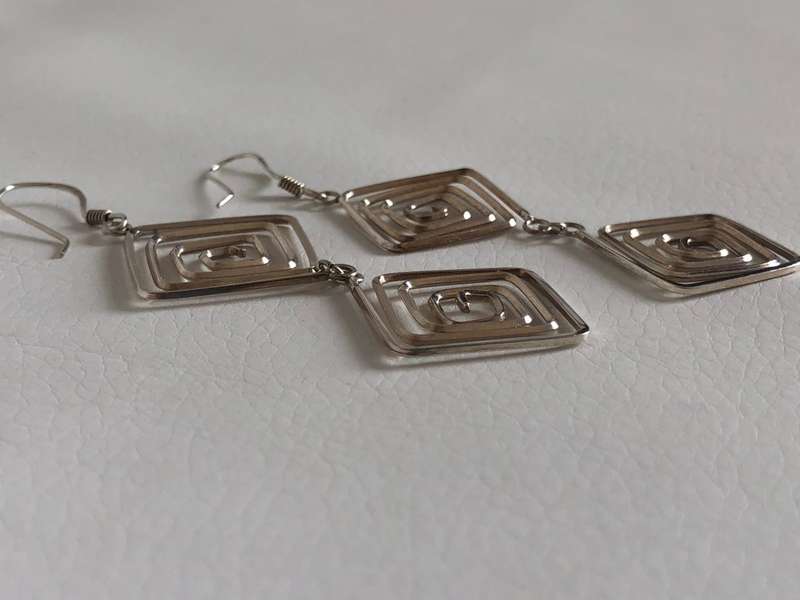 Silver Plated Shepherds Hook Earrings With Double Spiral Design #ML483 R250.00 | Dimensions: 76mm...