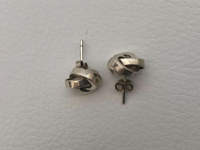 Earrings - Silver Knot Design Studs #ML549