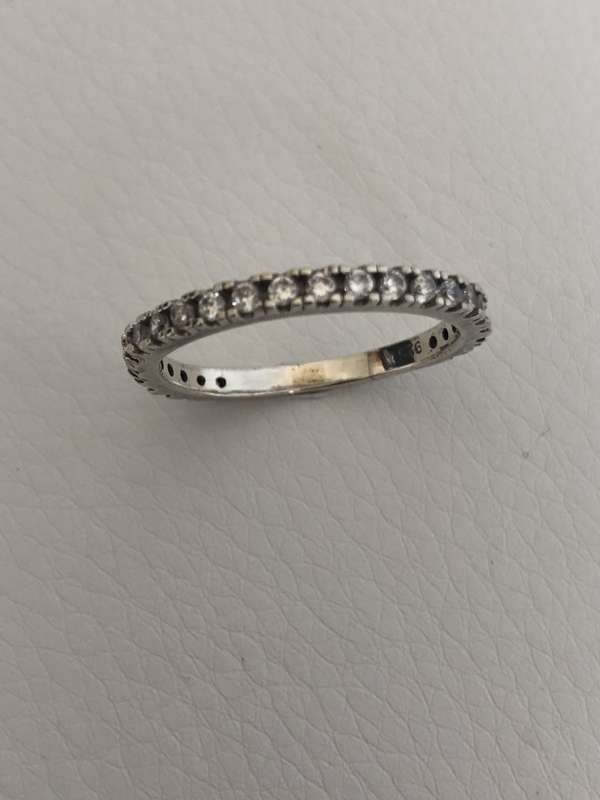 925 Silver Ring, Thin Band With Clear Stones #ML566 R695.00 | Dimensions: Ring Size S1/2