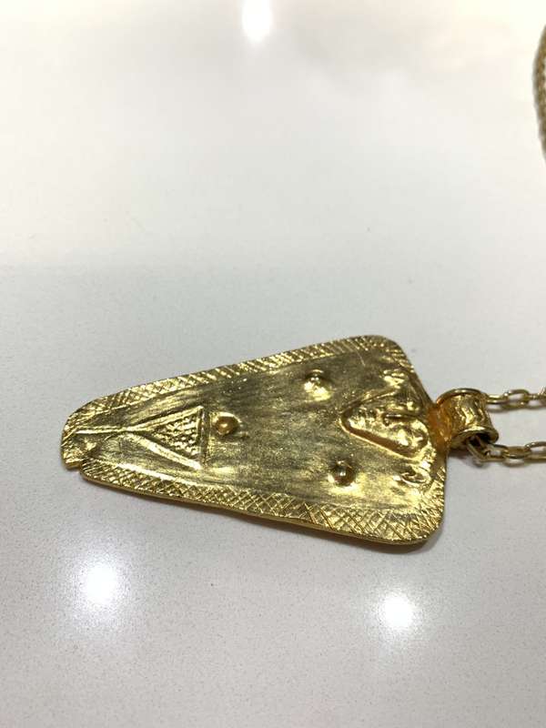Large Gold Plated God of Fertility Pendant On Chain #ML646 R225.00 | Dimensions: 87mm x 50mm