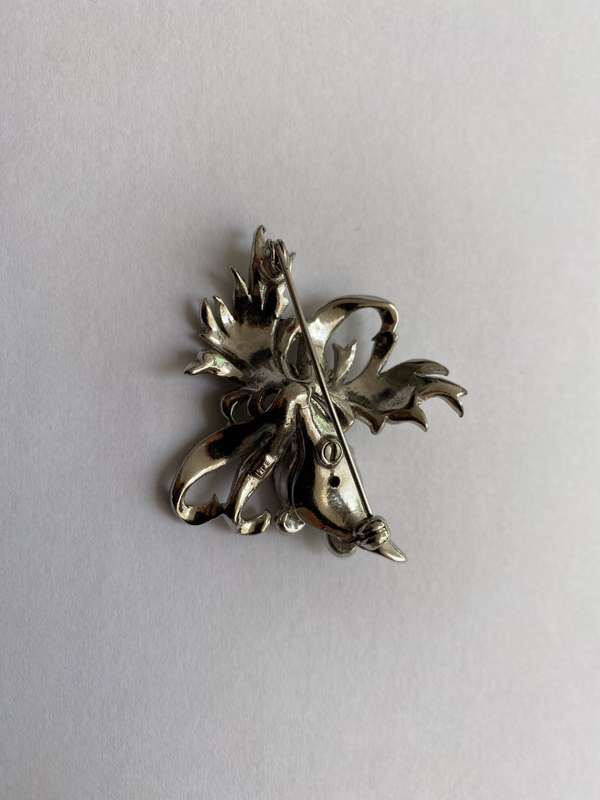 Brooch - Tulip Marcasite. Silver Plated #ML653